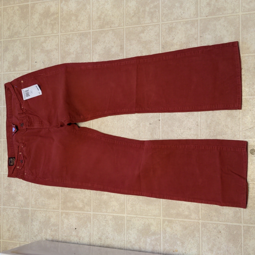 Lucky Brand Red Ribbed Corduroy Pants New With Tag Size 12
